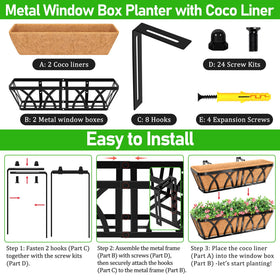 Riare heavy-duty iron railing planter with reinforced welds on exterior rail