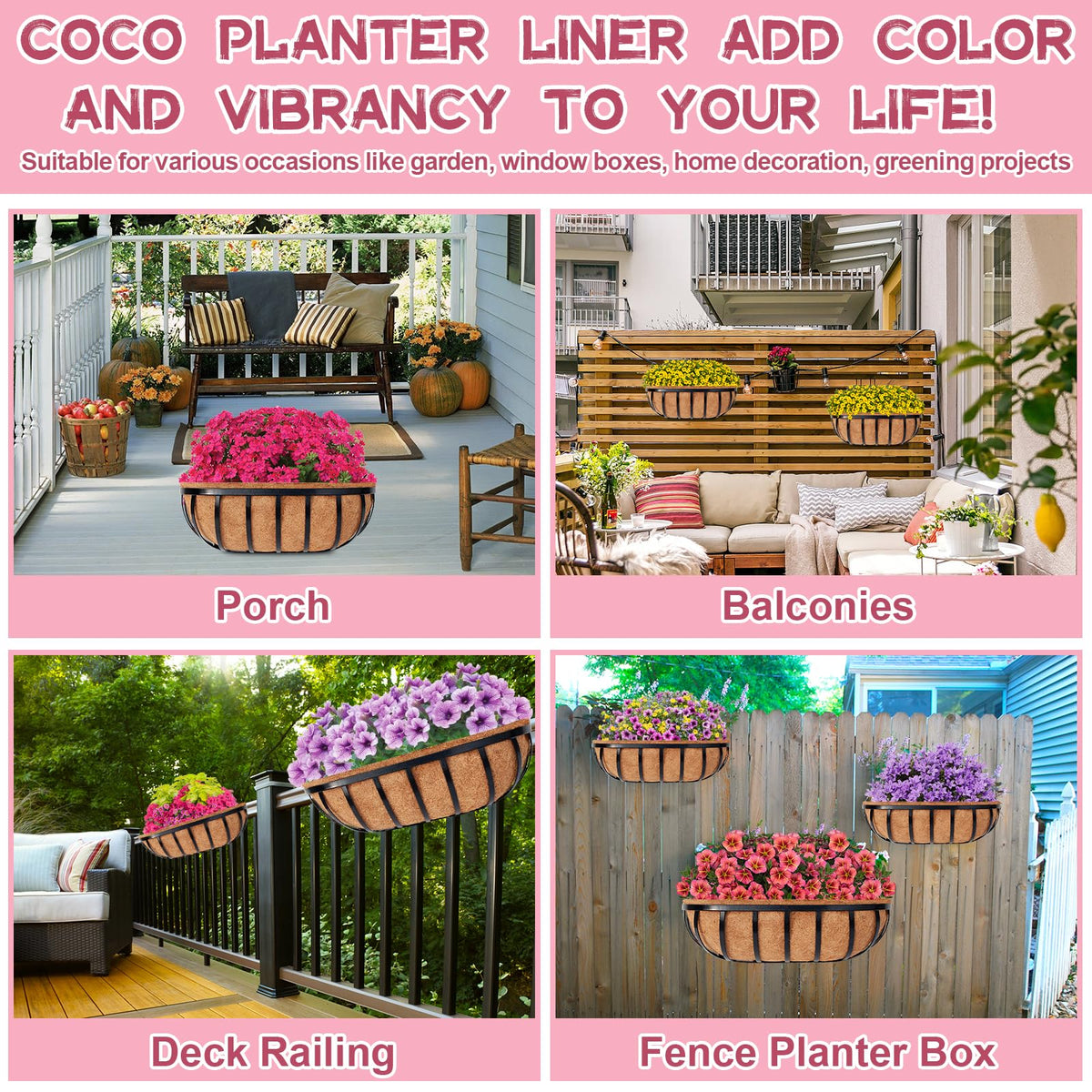 Riare coco coir liner showcased for indoor and outdoor décor