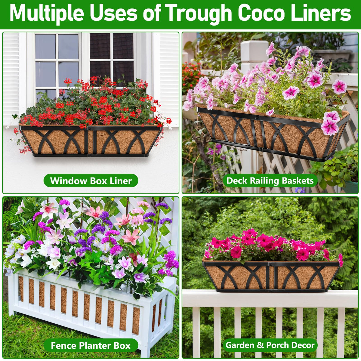 Riare coconut liner suitable for indoor and outdoor garden displays.