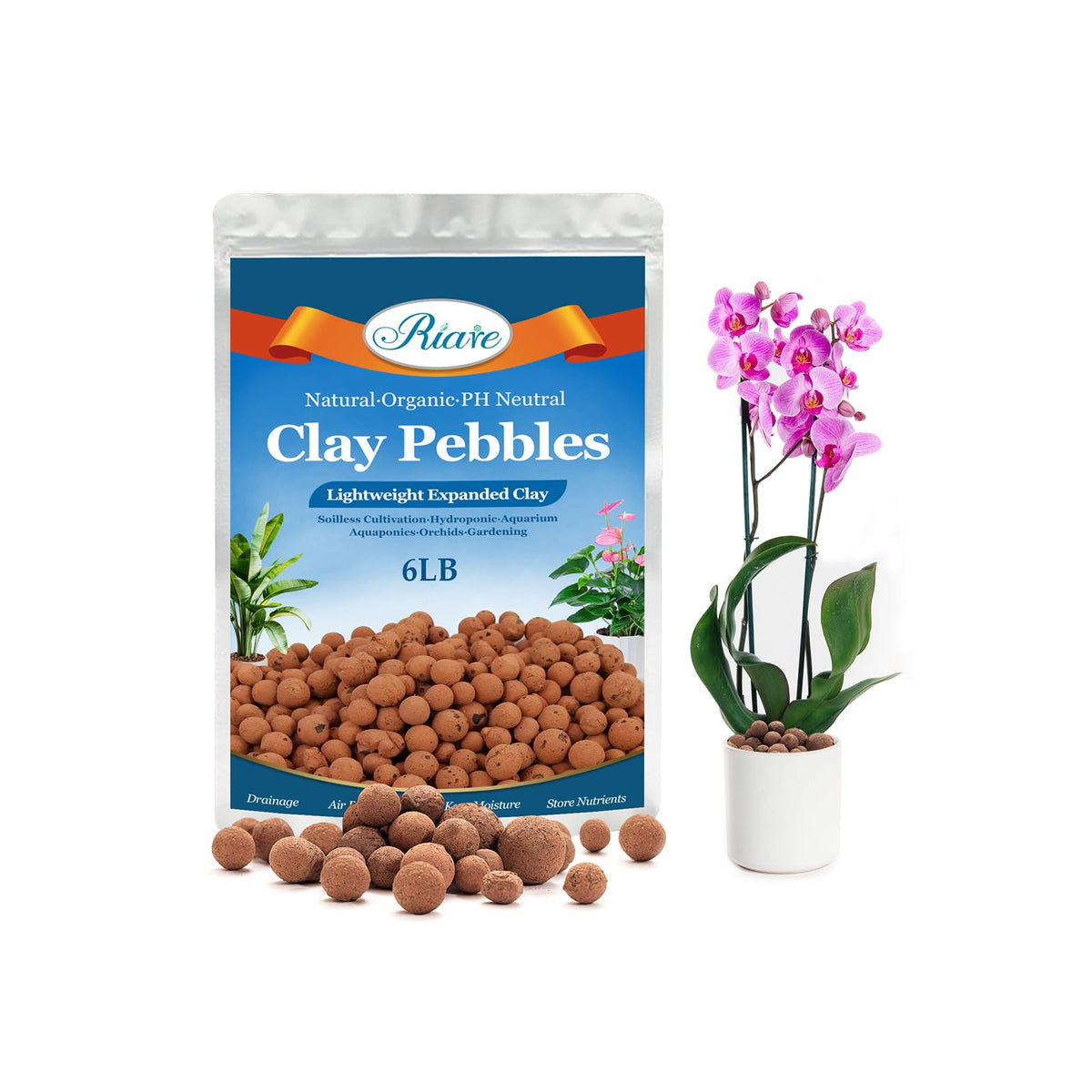 Riare leca balls 4-16mm provide lightweight neutral pH grow media for root health.