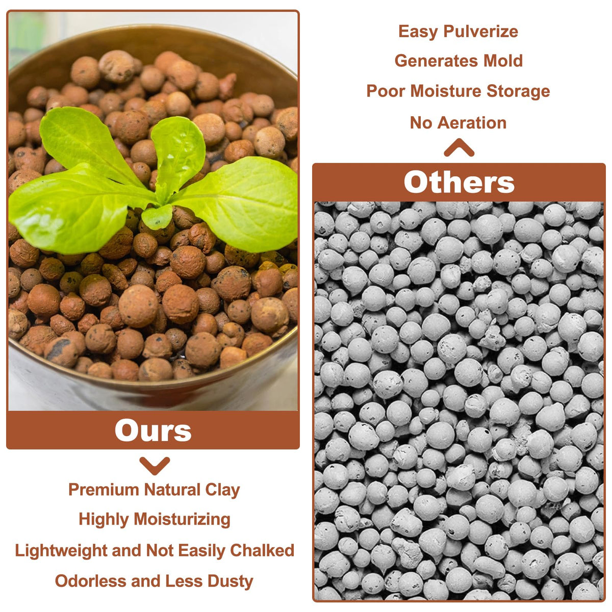Riare Leca pebbles in an orchid pot showing weight balance and aeration