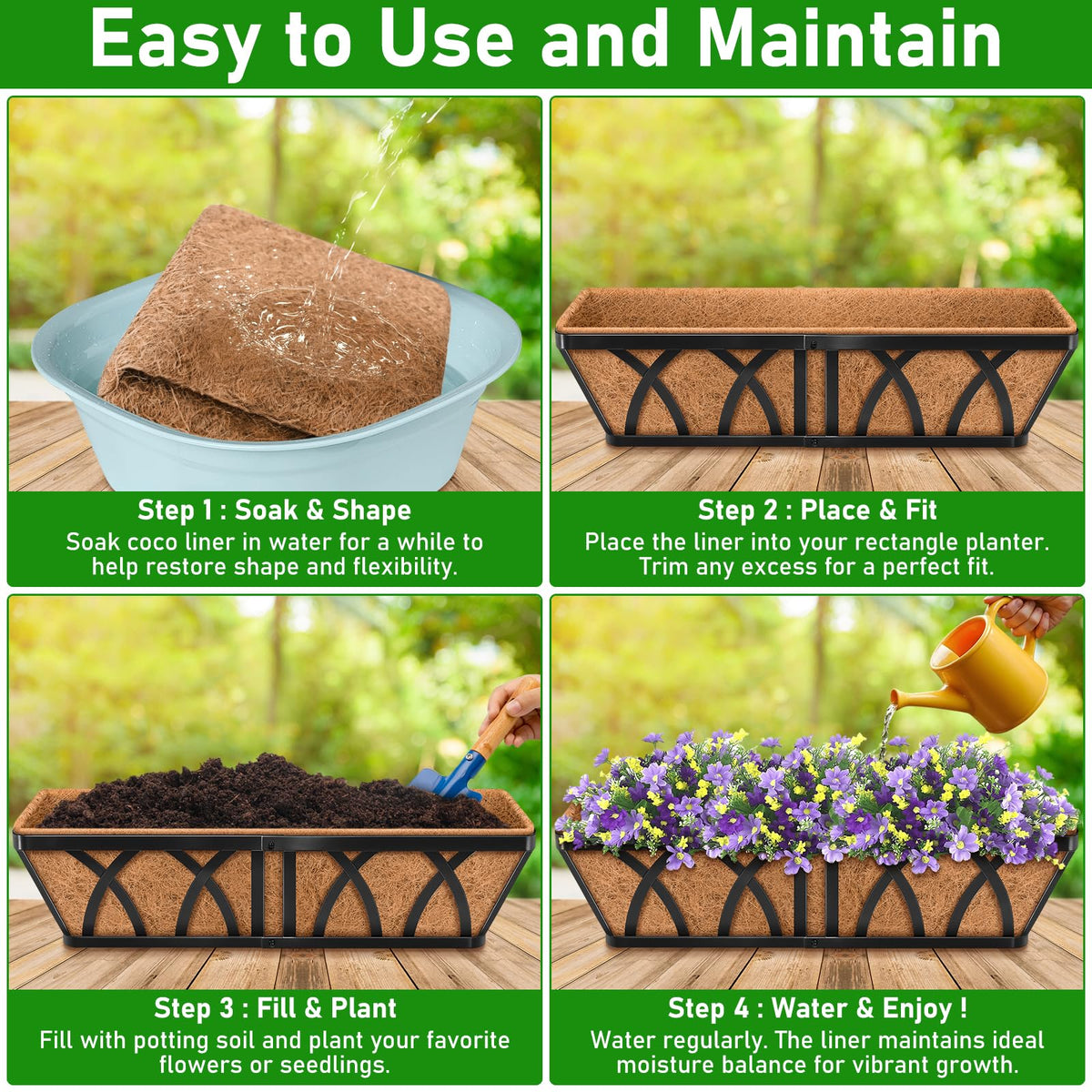 Riare coconut liner demonstrates moisture control and breathability for healthier soil.