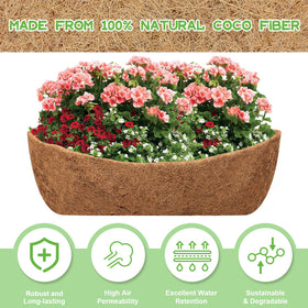 Riare coco coir liner demonstrates moisture regulation and slow water release.