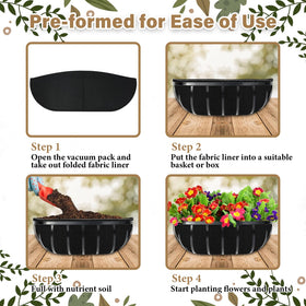 Riare moisture-retention liner helps keep soil evenly moist for plants.
