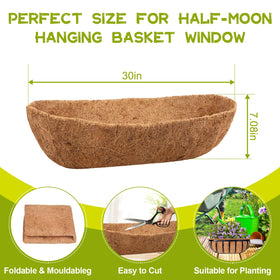 Riare natural coco fiber liner close-up shows breathable texture for plant health.