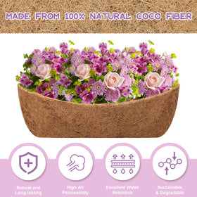 Natural coconut fiber liner from Riare enhances porosity and soil aeration.