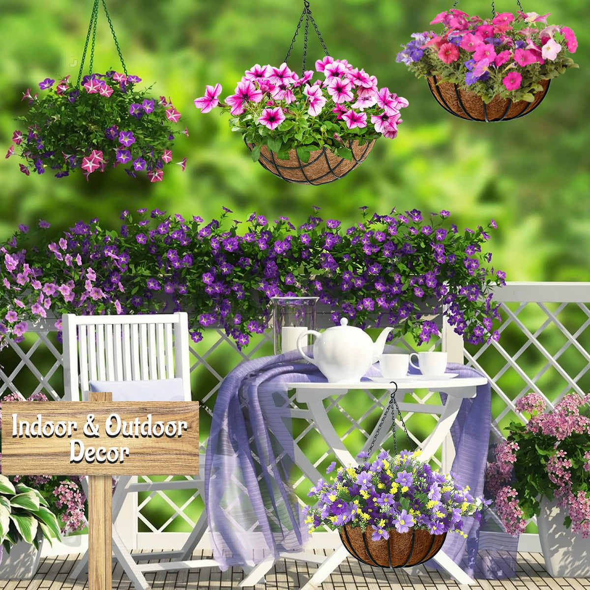 Riare natural coco liner for outdoor planters on balconies and decks.