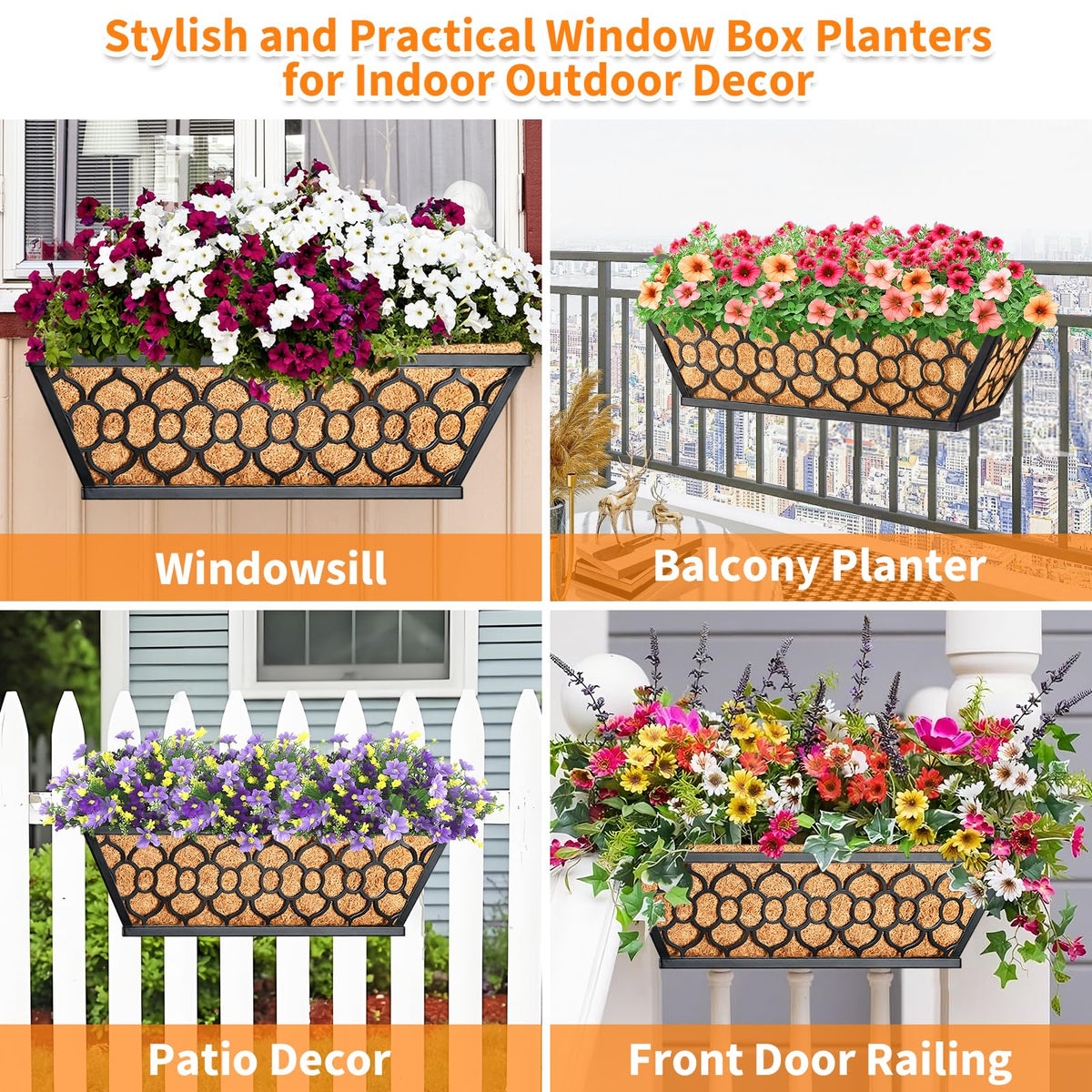 Riare outdoor planters suit herbs, vegetables, and blooming plants.