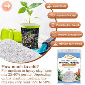 Riare perlite soil amendment mix blends easily with potting soil.