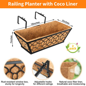 Riare railing planter box with metal frame on a balcony.