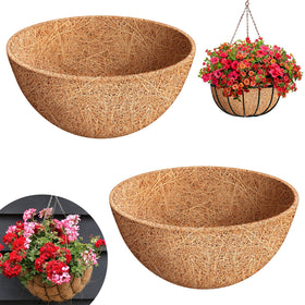 Riare round coco liner for 14in basket close-up, showcasing natural fibers and texture