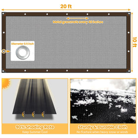 Riare shade cloth with edge grommets for secure mounting
