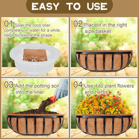 Soft flexible Riare liner cut to fit various planters