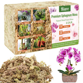 Riare sphagnum moss 1kg pack ready for potting and moisture retention.