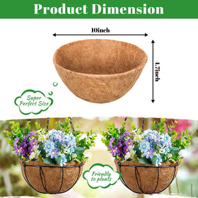 Riare thick coconut fiber liner reduces water loss while keeping soil moist.
