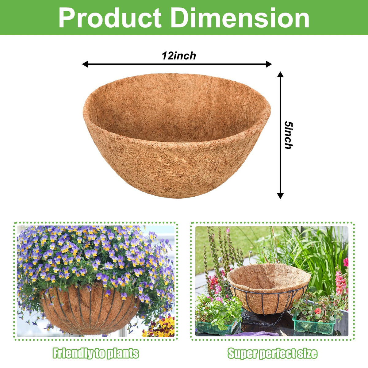 Riare thick coco liner texture emphasizes robustness for garden use