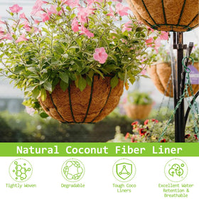 Riare thick coir liner for hanging baskets provides sturdy structure for resilient plants