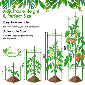 Riare tomato cages adjustable height up to 63 inches for tall plants