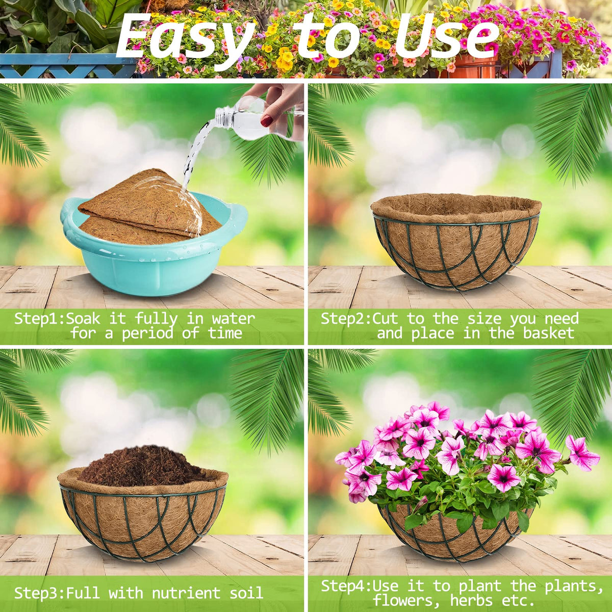 Riare water-retention-friendly liner keeps soil moist between waterings