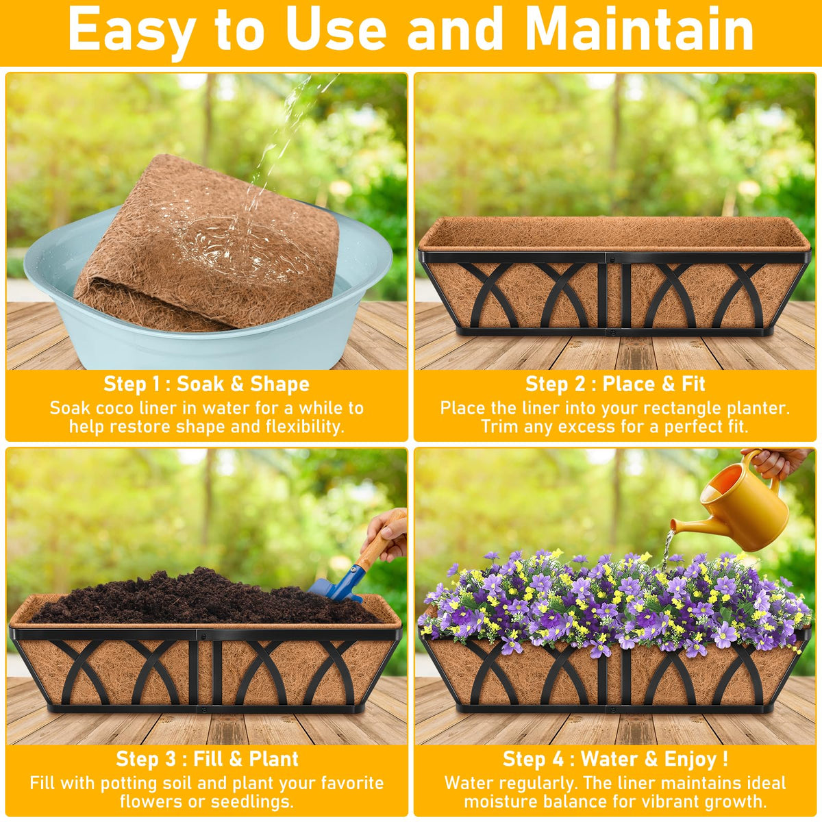 Riare window-box-liner-setup shows quick soak and insert for greenery.