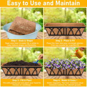 Riare window-box-liner-setup shows quick soak and insert for greenery.