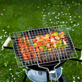Ribber grill basket even heat mesh for even cooking