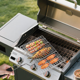 Ribber stainless steel grill basket durability and rust resistance