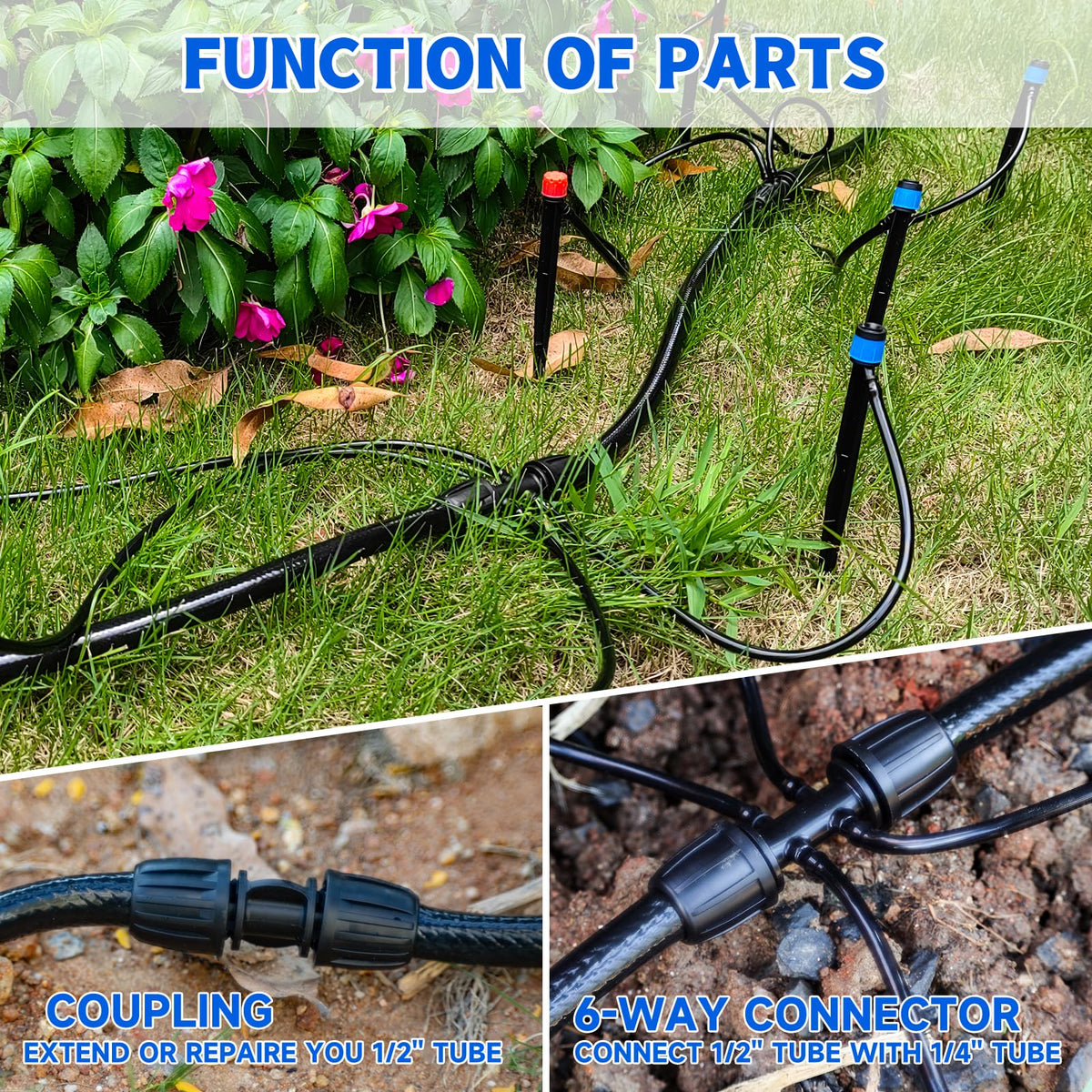 Riboud weatherproof drip tubing built to endure sun and rain.