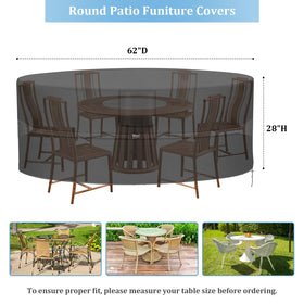 RICHIE round patio cover waterproof close-up shows sealed edge protection