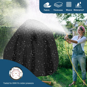 RICHIE waterproof patio double egg chair cover, backyard scene, UV-resistant protection featured