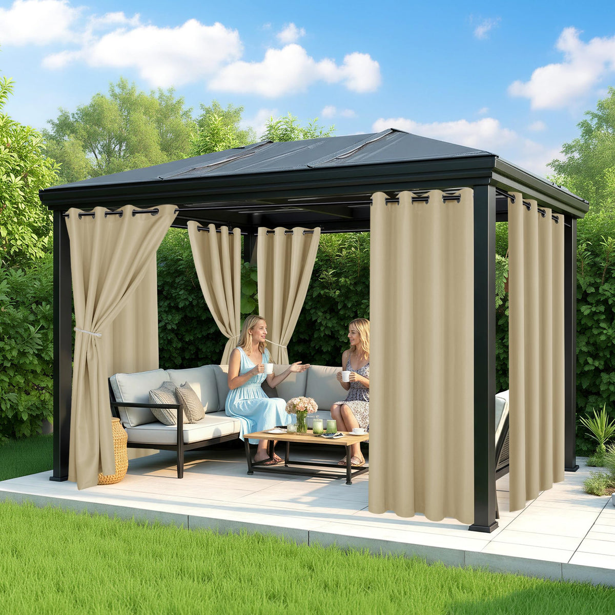 RichSets grommet-top curtains with rust-resistant hardware enable easy installation and smooth sliding