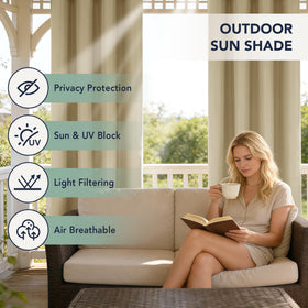 RichSets UV-protection cream curtains shield outdoor spaces from harmful rays on sunny days