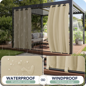 RichSets windproof tab-bottom drapes stay neatly in place on a breezy day