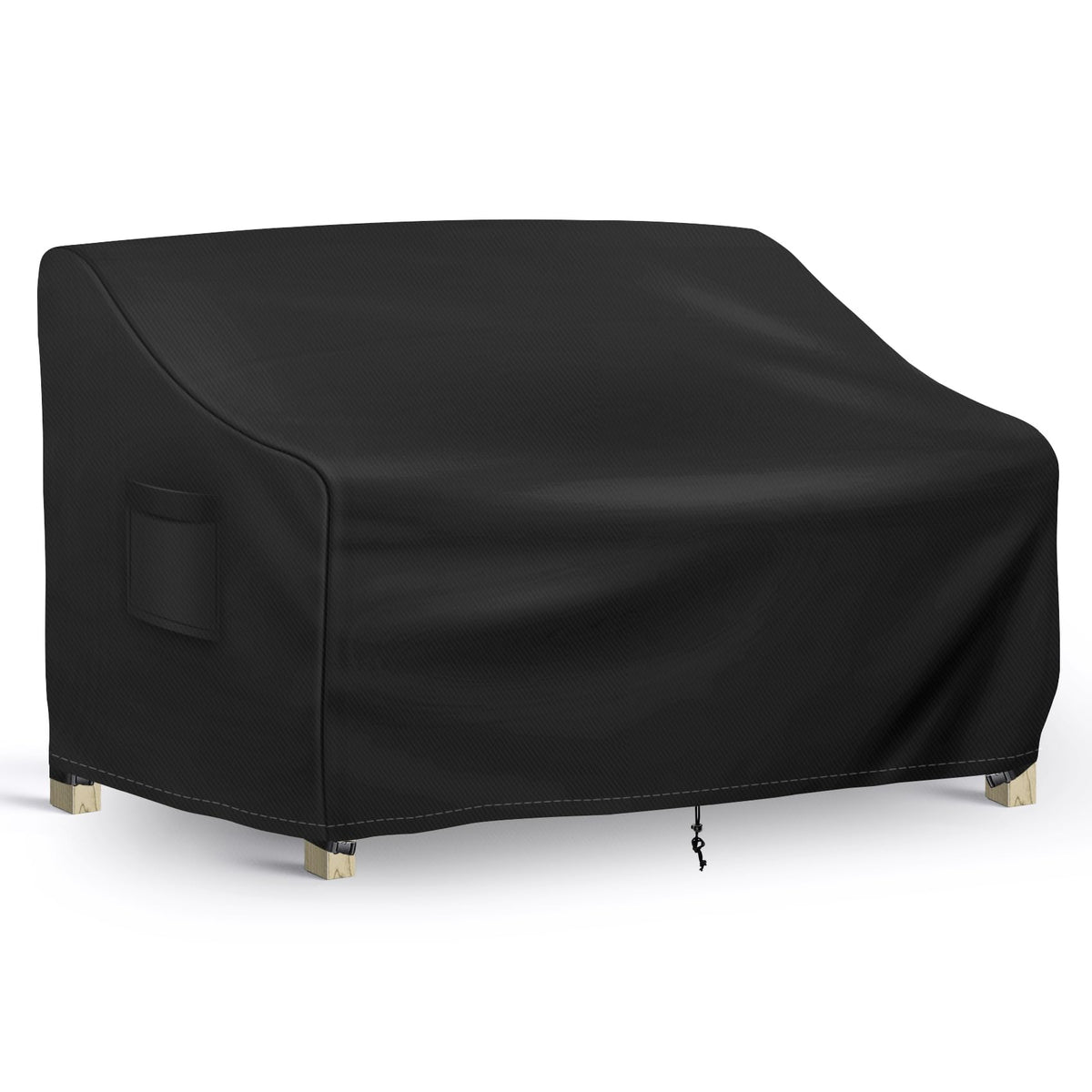 Richwon patio loveseat cover front view shows full coverage in black