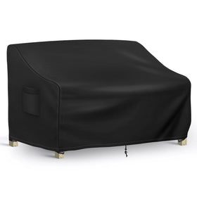 Richwon patio loveseat cover front view shows full coverage in black
