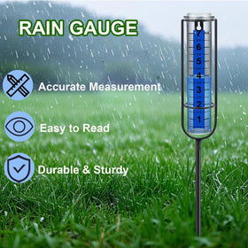 Ricihene rain gauge easy-assembly design enables quick setup.
