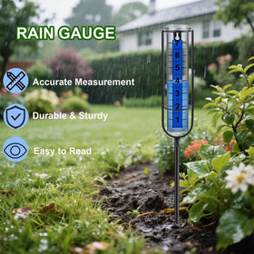 Ricihene rain gauge setup suitable for yard, deck, or garden
