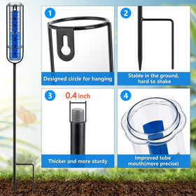 Ricihene rain gauge features large font scale for easy distance reading.