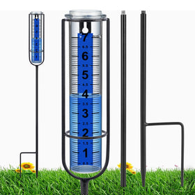 Ricihene rain gauge close-up with clear numbers for easy readings