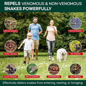 Rictex Snake Repellent Pouch placed at garden area for protection