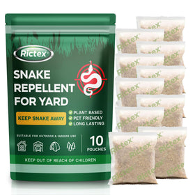 Rictex Snake Repellent Pouch outdoors deters snakes from a garden