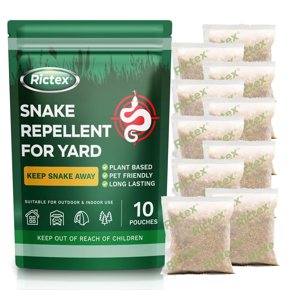 Rictex Snake Repellent Pouch outdoors deters snakes from a garden