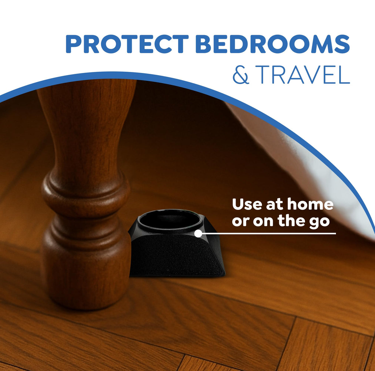 Riddy trap positioned discreetly under furniture to monitor bed bugs