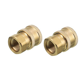 RIDGE WASHER 1/4-inch quick connect brass fitting with female NPT for versatile compatibility.