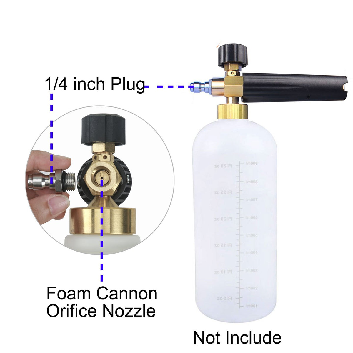 RIDGE WASHER brass foam generator nozzle, durable tip for long-lasting use.