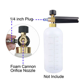 RIDGE WASHER brass foam generator nozzle, durable tip for long-lasting use.