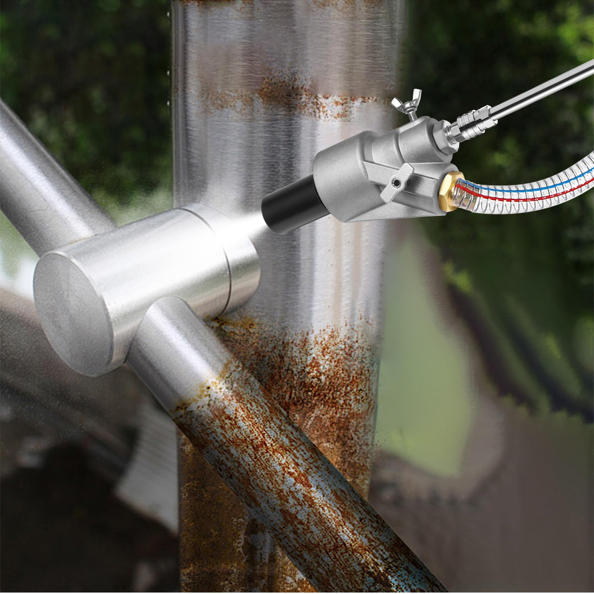 RIDGE WASHER dustless kit protects workspace from airborne debris.
