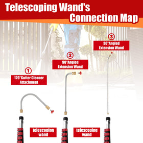 RIDGE WASHER extension-wands-90-30-120 reach angles for gutters and siding.