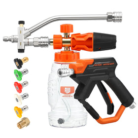 RIDGE WASHER foam cannon dual connector enables quick foam mode switch.