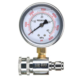 RIDGE WASHER gauge shows up to 6000 PSI with quick-connect for accurate testing
